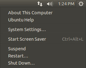 Ubuntu Shutdown Menu